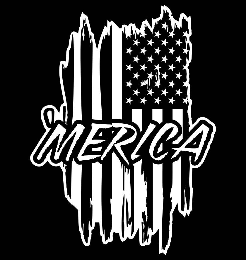 Merica US Flag decal