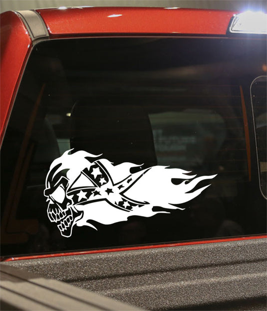 Skull confederate redneck decal - North 49 Decals