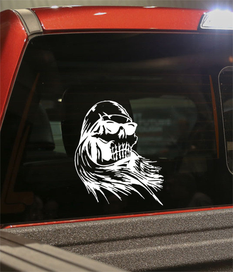 skull 15 skull biker decal - North 49 Decals