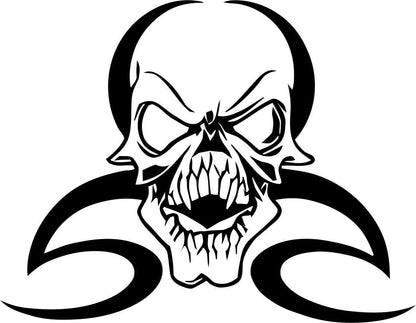 skull 25 skull biker decal - North 49 Decals