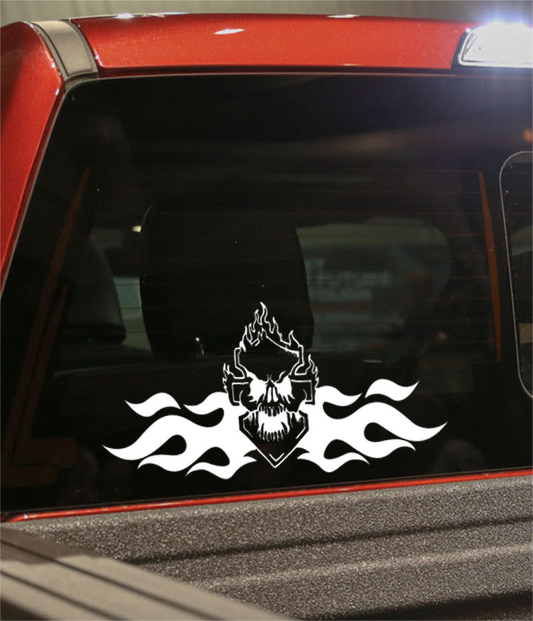 skull 30 skull biker decal - North 49 Decals