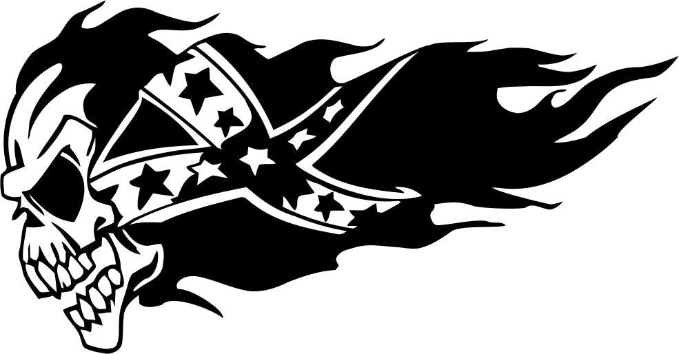 skull 9 skull biker decal - North 49 Decals