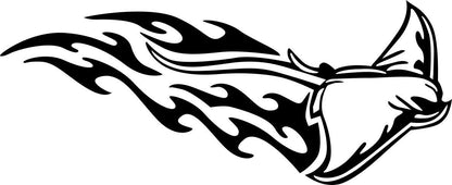 sting ray flaming animal decal - North 49 Decals