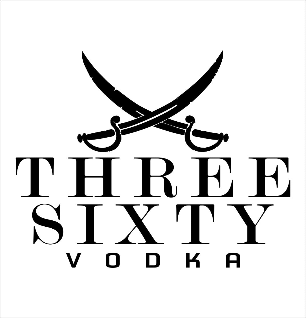 Three Sixty decal, vodka decal, car decal, sticker