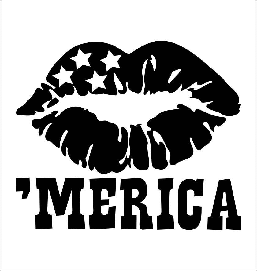 Merica Lips decal