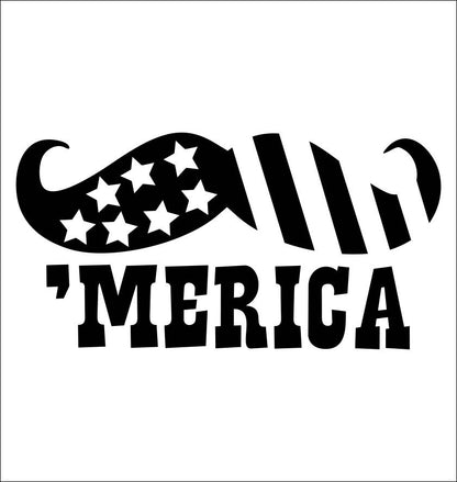 Merica Moustache decal