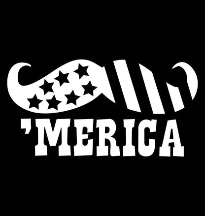 Merica Moustache decal