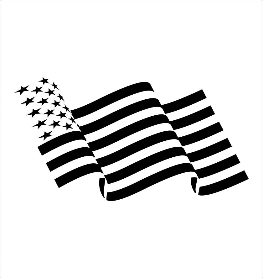 US Flag Wave decal