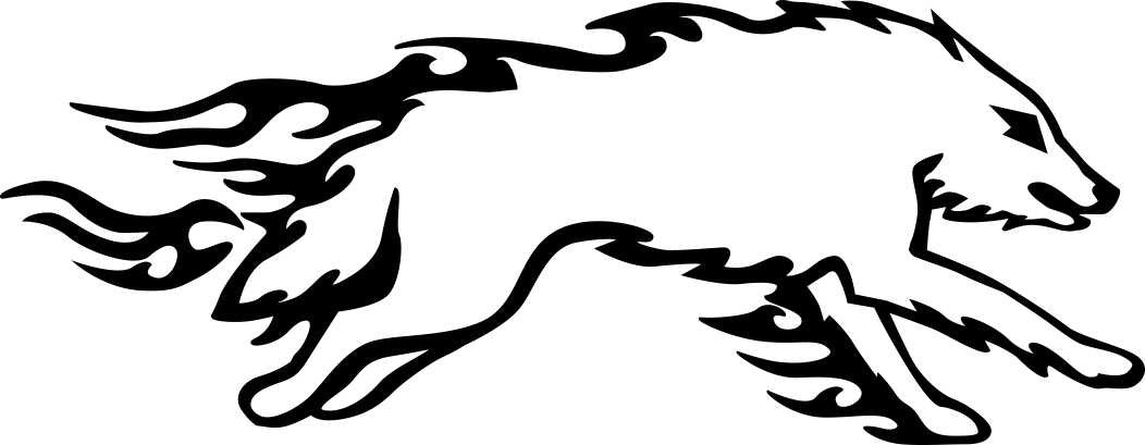 wolf 4 flaming animal decal - North 49 Decals