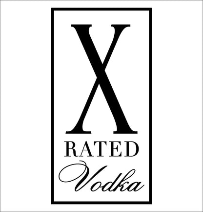 X Rated Vodka decal, vodka decal, car decal, sticker